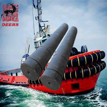 Durable marine hollow cylinder bumper/fender for tug boat